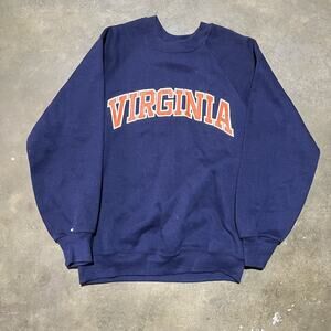 Vintage 80s University of Virginia Navy Raglan Sweatshirt